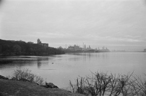 Manhattan from Hudson River Bank Upper West Side.